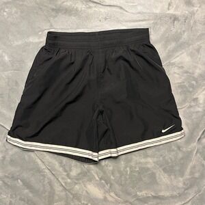 VTG Nike Mens XL Black Athletic Shorts 90s Y2K Stripe Gym Running Gym Coach